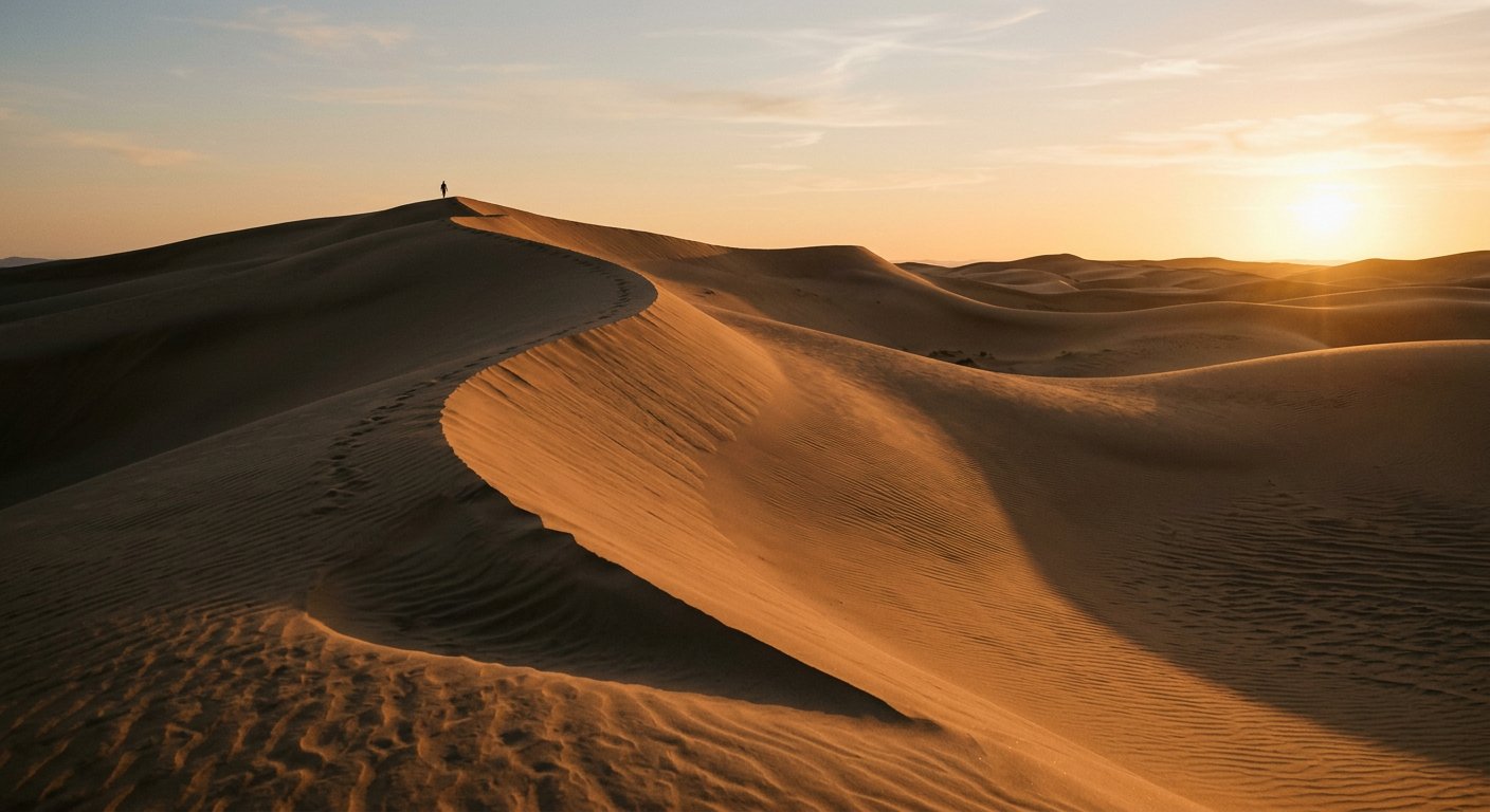 Desert Sand Dunes Minimal Landscape AI Prompt example
