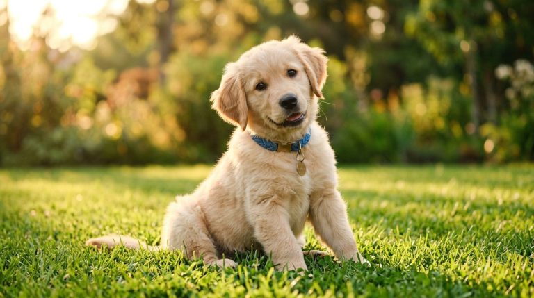 Golden Retriever Puppy Pet Photography AI Prompt example