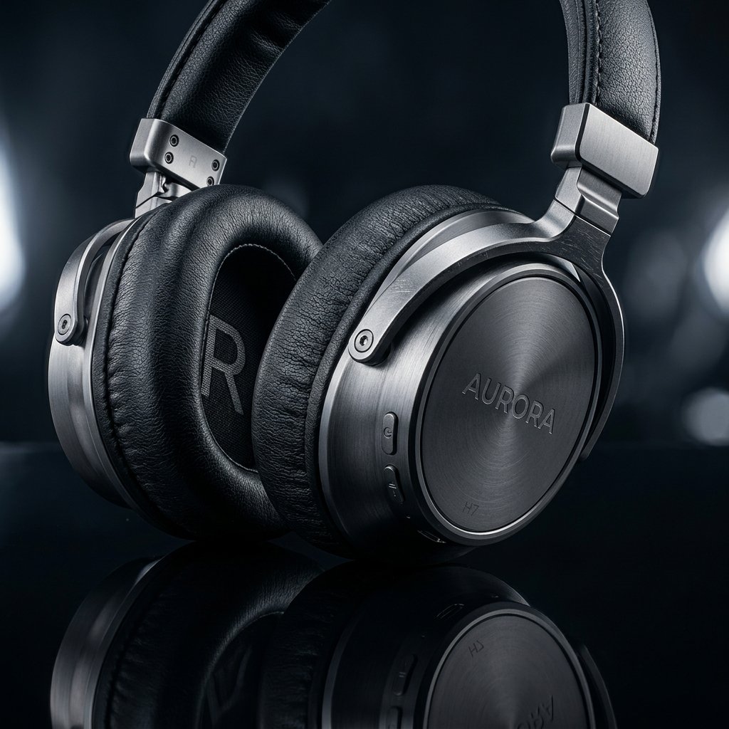 Luxury Wireless Headphones Product Photography AI Prompt example