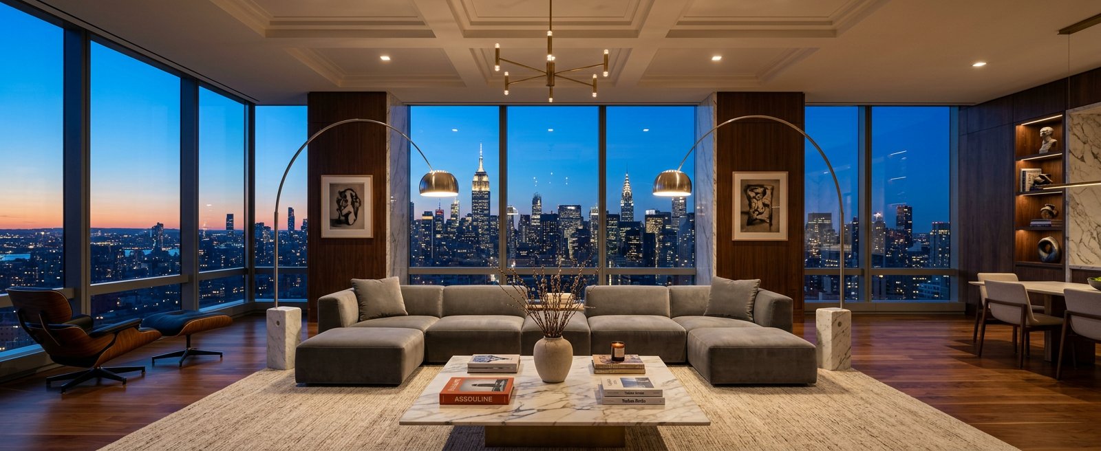 Luxury Penthouse Interior AI Prompt example