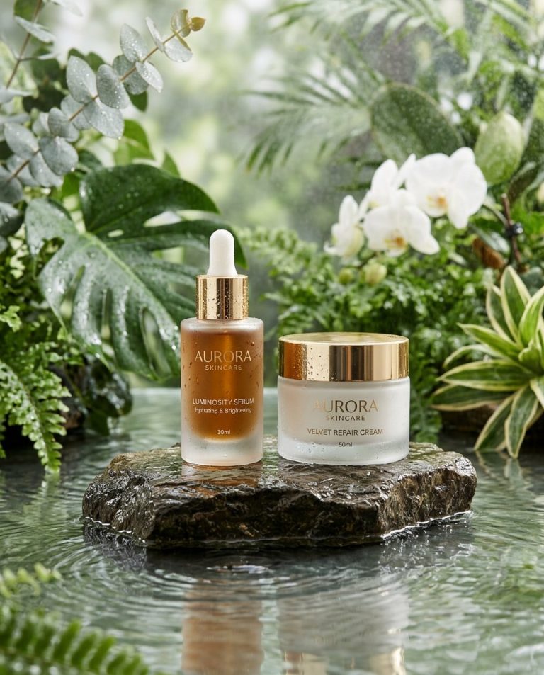 Luxury Skincare Product Photography AI Prompt example