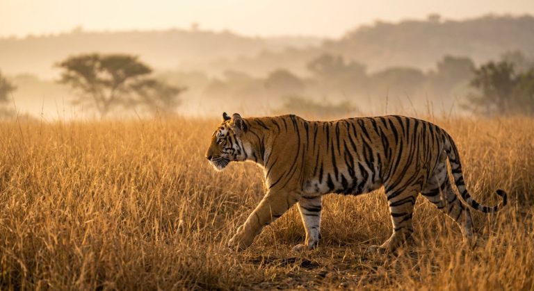 Majestic Tiger Wildlife Photography AI Prompt example