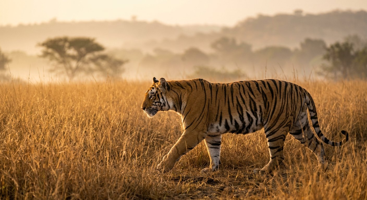 Majestic Tiger Wildlife Photography AI Prompt example
