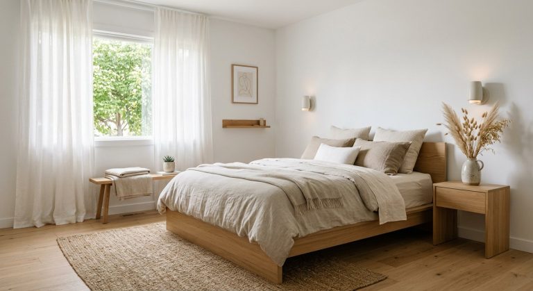Scandinavian Minimalist Bedroom AI Prompt example