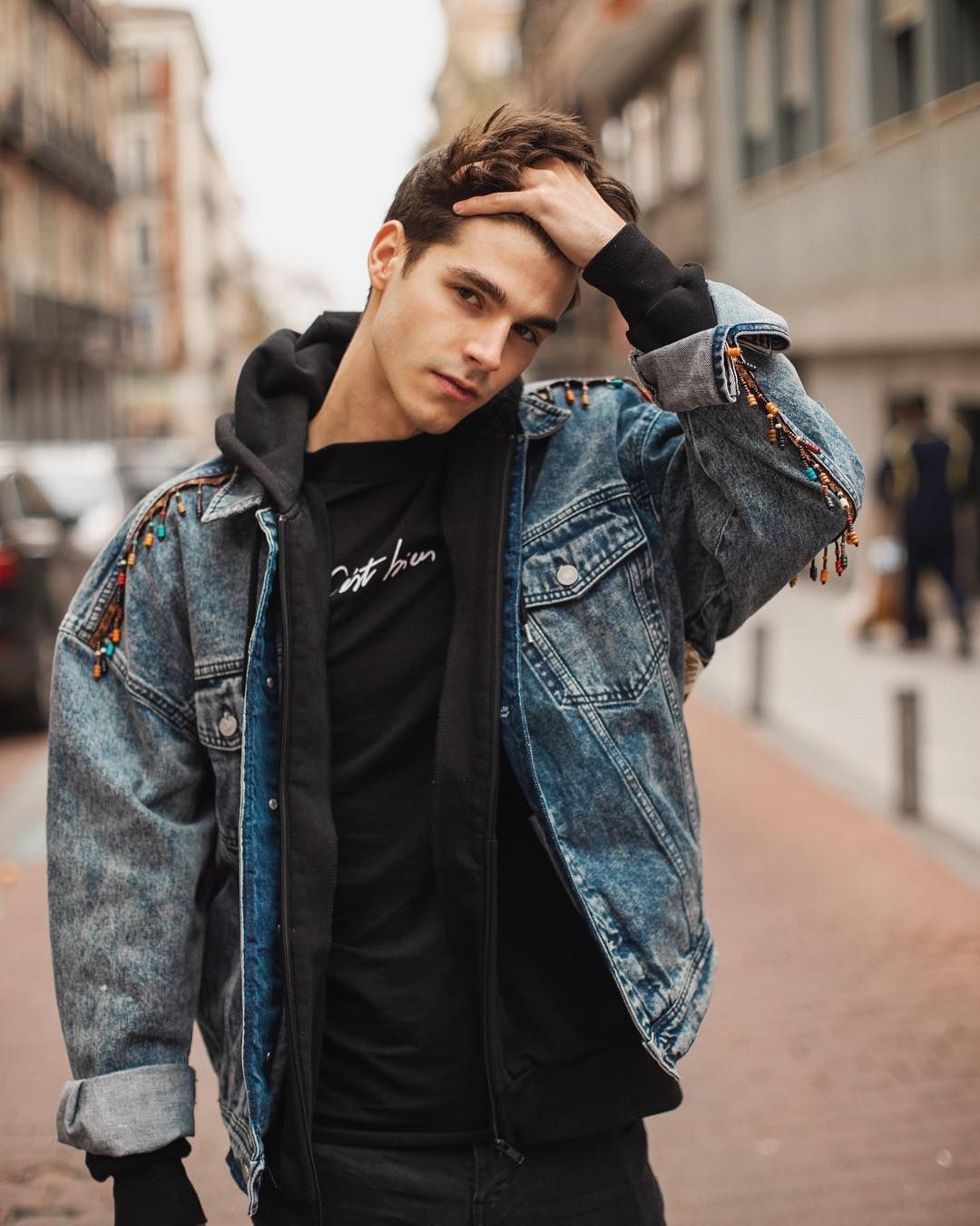 Adult male streetwear portrait reference for Instagram photo editing prompt